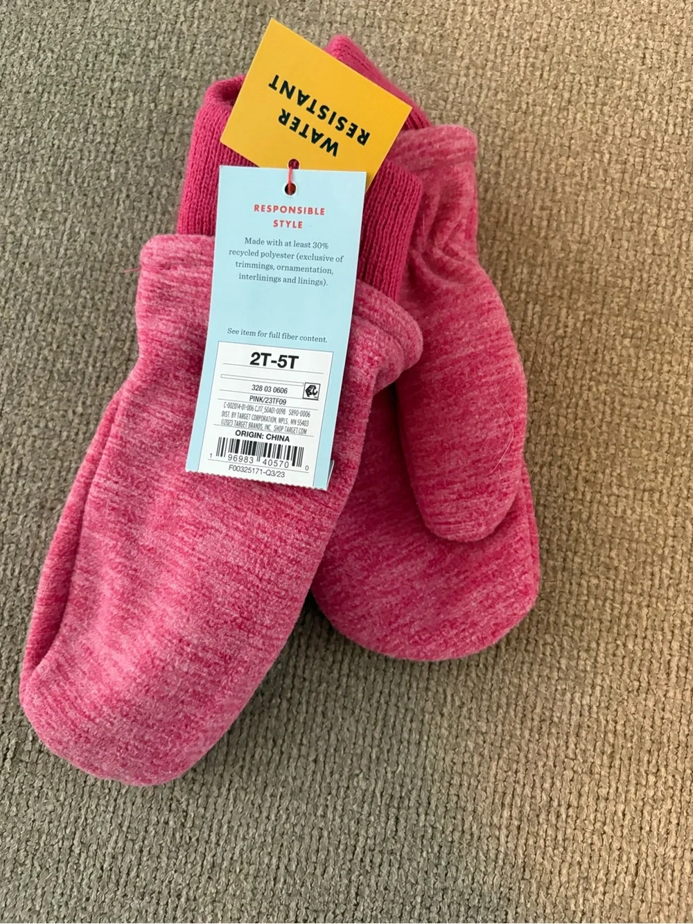 Kids Pink Mittens